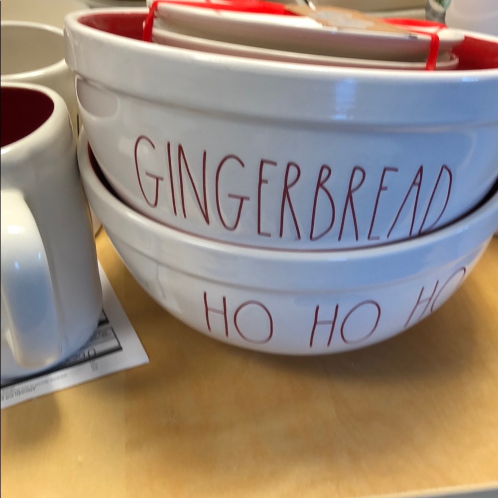 Rae Dunn Gingerbread Christmas mixing bowl.